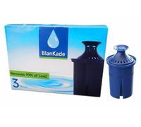 BlanKade Elite Water Filter(Lasts 6 Months) Replacements for Brita Pitcher Water Filter and Dispensers and More,Efficient Long-Life,Reduce Chlorine (Taste and Odor) and Lead,BPA FREE - 3 Pack(Blue)