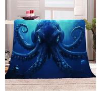 blanket 130x150 cm Big Octopus In The Blue Sea personalised blankets for adults Soft Polyester Throw for Sofa Bed Couch Travel Camping, Lightweight Cozy Warm Fleece for Home MF29-595