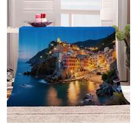 blanket 130x150 cm Coastal Cities personalised blankets for adults Soft Polyester Throw for Sofa Bed Couch Travel Camping, Lightweight Cozy Warm Fleece for Home EM2130-811