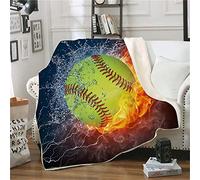 Blanket 3D Printed for Adults Teens Kids, Surwin Basketball Print 130x150cm / 200x150cm Double Layer Microfiber Plush Bedding for Sofa Bed Office Travel (Yellow A,150 * 200cm)