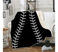 Blanket 3D Printed for Adults Teens Kids, Surwin Basketball Print 130x150cm / 200x150cm Double Layer Microfiber Plush Bedding for Sofa Bed Office Travel (Black,150 * 200cm)
