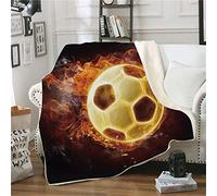 Blanket 3D Printed for Adults Teens Kids, Surwin Basketball Print 130x150cm / 200x150cm Double Layer Microfiber Plush Bedding for Sofa Bed Office Travel (Football,150 * 200cm)