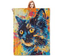 Blanket Abstract Colorful Splash Cat Bed Cover Car S