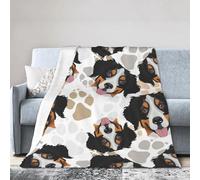 Blanket And Throws Bernese Mountains Dog Blankets Cosy Flannel Throws Fluffy Throw For Sleepovers Camping Room 125X150Cm
