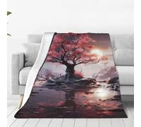 Blanket And Throws Big Tree Growing On Pile Of Stones Blankets For Bed Warm Throw Blanket Fluffy Throw For Sofa Beds Room Bedroom 125X150Cm