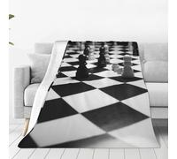 Blanket And Throws Black White Chess Checkerboard Throw Fluffy Flannel Throws Warm Blankets For Bed For Sofa Beds Room Camping 125X150Cm