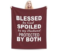 Blanket And Throws Blessed By God Spoiled By My Husband Blankets Perfect For Home Throw Warm Flannel Throws Sleepovers For Sofa Beds Camping S