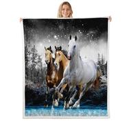 Blanket And Throws Galloping Horse Blankets Fluffy Flannel Throws Cosy Throw Sleepovers Forroom Camping S