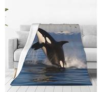 Blanket And Throws Killer Whale Blankets For Bed Perfect For Home Flannel Throws Fluffy Blankets For Sofa Beds Camping Sleepovers 125X150Cm