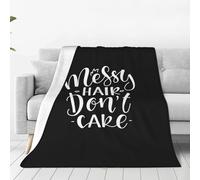 Blanket And Throws Messy Hair Don'T Care Flannel Throws Fluffy Throw Blanket Perfect For Home Blankets For Bed Sleepovers For Room Sofa Beds S