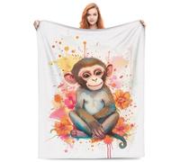 Blanket And Throws Monkey Baby Aesthetic Colorful Painting Blankets Perfect For Home Blankets For Bed Super Soft Throw Blanket Sofa Beds Forroom Sleepovers M