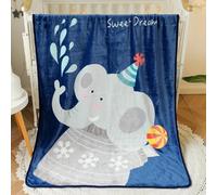 Blanket Autumn Winter Throw Blanket Rabbit Elephant Bear Bear Throw Boys Girls, Fluffy Cozy Flannel Soft Lightweight Home Bed Sofa Couch Chair Outdoor Travel Camping Pink Green Blue Animal (Blue 1)