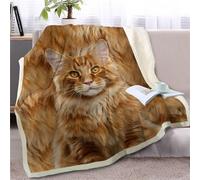 Blanket Brown Cat Soft Fluffy Fleece Throw Blanket for Beds Sofa Car Thick Flannel And Lamb Wool Fleece Throws Sherpa Lightweight All Season 150x200cm