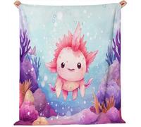 Blanket Cartoon Aquatic Life Watercolor Printed Throw Blanket for Sofa and Bed Soft Colorful Warm Colors Printed Throw Blanket for Sofa and Bed Soft 220 x 240 cm