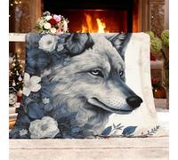 Blanket Couch Bed Double 150x200cm Jungle Animals Wolf Florals Super Soft Cozy Blankets White Anti Allergic Fleece Throw Blanket Flannel All Seasons Warm Blanket Home Decor