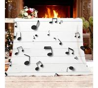 Blanket Couch Bed King 180x200cm Music Musical Notes Geometric Themes Super Soft Cozy Blankets White Anti Allergic Fleece Throw Blanket Flannel All Seasons Warm Blanket Home Decor