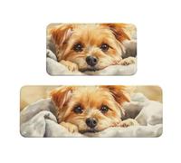 Blanket Dog Rug Cushioned Kitchen Rugs Sets Of 2 Comfort Standing Mat For Home Decor Sink,Kitchen Mats For Floor Non Slip Washable ，Laundr 17"X47"+17"X30"