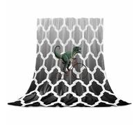 Blanket Fleece Flanel Throw,Morocco Black Microfiber Soft Lightweight Blanket for Bed Couch Sofa,Ombre Grey White Plaid Lattice Geometric All Season Warm Decorative Accent Machine Washable,32"x48"