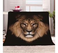 Blanket For Bed Double Winter 3D Animal Golden Lion Bed 70x78inch Sherpa Sofa Couch For Kids Adults Print Couch Fleece Throw Decorative