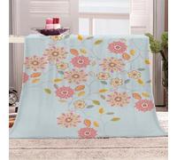 Blanket For Bed Double Winter 3D Pink Little Flower Bed 70x78inch Sherpa Sofa Couch For Kids Adults Print Couch Fleece Throw Decorative