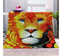 Blanket For Bed Single 3D Abstract Animal Lion Flannel Warm Print Sherpa Kids Boys Adults 59x78inch Pattern Fleece Throw Soft Fuzzy Bed Couch