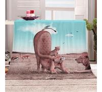 Blanket For Bed Single 3D Animal Lion Flannel Warm Print Sherpa Kids Boys Adults 59x78inch Pattern Fleece Throw Soft Fuzzy Bed Couch
