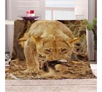 Blanket For Bed Single 3D Animal Lion Flannel Warm Print Sherpa Kids Boys Adults 59x78inch Pattern Fleece Throw Soft Fuzzy Bed Couch
