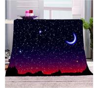 Blanket For Bed Single 3D Cartoon Starry Sky Moon Flannel Warm Print Sherpa Kids Boys Adults 59x78inch Pattern Fleece Throw Soft Fuzzy Bed Couch