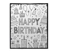 Blanket For Coloring And Crafts,Home Decor With Birthday Theme | Color Your Own Blanket,For Classmates Family Kids Art Lovers Classroom Party Living Room Ac