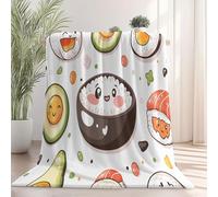 Blanket for Kids Adult 200 x 220 cm Cozy Fluffy Flannel Blankets for Bed Chair Couch Sofa, Cartoon Food Fruit Colorful Warm Lightweight Fleece Print Throw for Teen Couch Birthday Gift