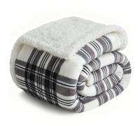 Blanket for Women, Flannel Cozy Soft Blanket for Bed Fleece (Gray-Plaid, 60"*80")
