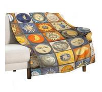 Blanket Funny Moon Face Casual Throw Blanket Anti Pilling Blankets For Bed Couch Cold 125x150cm