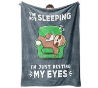Blanket Gifts for Men Christmas, Funny Blanket Birthday Gifts for Men, I'm Not Sleeping I'm Just Resting My Eyes, Novelty Personalised Gift for Mens Dad Grandad Husband Him Boyfriend (157*132cm)