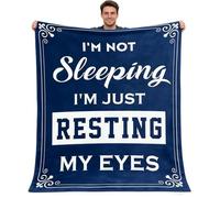 Blanket Gifts for Men - Funny Blanket Birthday Gifts for Men, I'm Not Sleeping I'm Just Resting My Eyes, Anniversary Retirement Present for Mens Dad Grandad Husband Him Boyfriend,130x150cm (Blue）