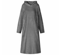 Blanket Hoodie Dark Grey S Flannel Oversized Pocket Hood Portable 120x73cm Warm