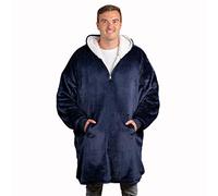Blanket Hoodie, Oversized Hoodie Blanket, Sherpa & Fleece Wearable Blanket Hoodies for Women & Men, Comfy & Fluffy Hooded Blankets, The Big Softy® (Navy Blue)