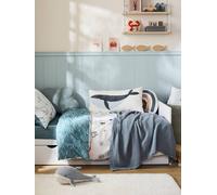 Blanket in Organic Cotton Gauze blue dark solid