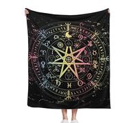 Blanket Mystic Alchemy Lightweight Soft Throw Blanket for Girls Teens Women, Pentagram Circle Fuzzy Blanket Home Room Decor 50x60 Inches
