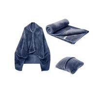 Blanket Pillow Combo | Throw Pillow Combo for Airplane Travel Lightweight | Flannel Warm Traveling Plane Blanket, Soft Shawl for Women, Men