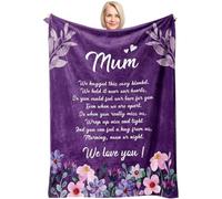 Blanket Printed with Flower for Mum, Flannel Throw Mummy Blankets, Blanket Gifts for Mum - Presents for Mummy on Birthday Christmas Mother's Day Valentines Thanksgiving Anniversary from Daughter Son
