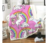 Blanket Rainbow Animals Soft Fluffy Fleece Throw Blanket for Beds Sofa Car Thick Flannel And Lamb Wool Fleece Throws Sherpa Lightweight All Season 80x150cm