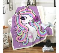 Blanket Rose Purple Animal Soft Fluffy Fleece Throw Blanket for Beds Sofa Car Thick Flannel And Lamb Wool Fleece Throws Sherpa Lightweight All Season 150x180cm