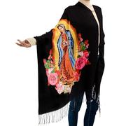 Blanket Scarf,Traditional Mexican Dress Prayer Shawl Catholic Gifts for Women,Virgin Mary Hoodie Poncho,Rebozos Vestidos Mexicana Regalos Para Mujer Mamá Abuelita Mi Esposa