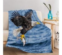 Blanket Sherpa Birds Sea Eagle Print Fleece Throw for Kids Boys Girls 3D Colorful Plush Blanket Double Size for Sofa Bed Couch 150 x 200 cm
