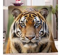 Blanket Sherpa Tiger Print Fleece Throw for Kids Boys Girls 3D Brown Plush Blanket Baby Size for Sofa Bed Couch 70 x 100 cm