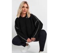 Blanket Stitch Jumper Yours Black 26-28