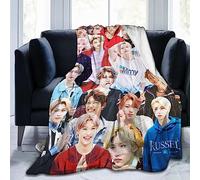 Blanket Stray Kids Lee Felix Soft and Comfortable Wool Fleece Throw Blankets for Sofa Office car Camping Yoga Travel Home Decoration Cozy Plush Beach Blanket Gift…