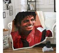 Blanket Throw for Bed Michael Jackson Throws for Sofas Large Fall and Winter Fleece Blanket Soft and Cosy Heavy Sherpa Fleece Blanket Fluffy Blanket for Child(130x150cm)