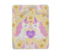 Blanket Throw for Women Soft Blanket Living Room Blankets 50x60 Inches Blankets Throws Unicorns Yellow Love