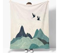 Blanket Throw Simple mountain bird flight Printed Blankets 39 x 55 inch Flannel Blanket Throws Soft Brown Blanket Sofa Blanket Bed Blanket For All Season Kids And Adults